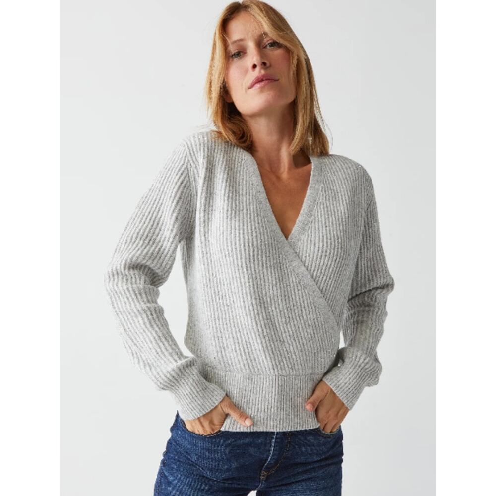 Michael Stars Laurel Surplice Sweater Long Sleeve Mini Sequins Women's XL Petite